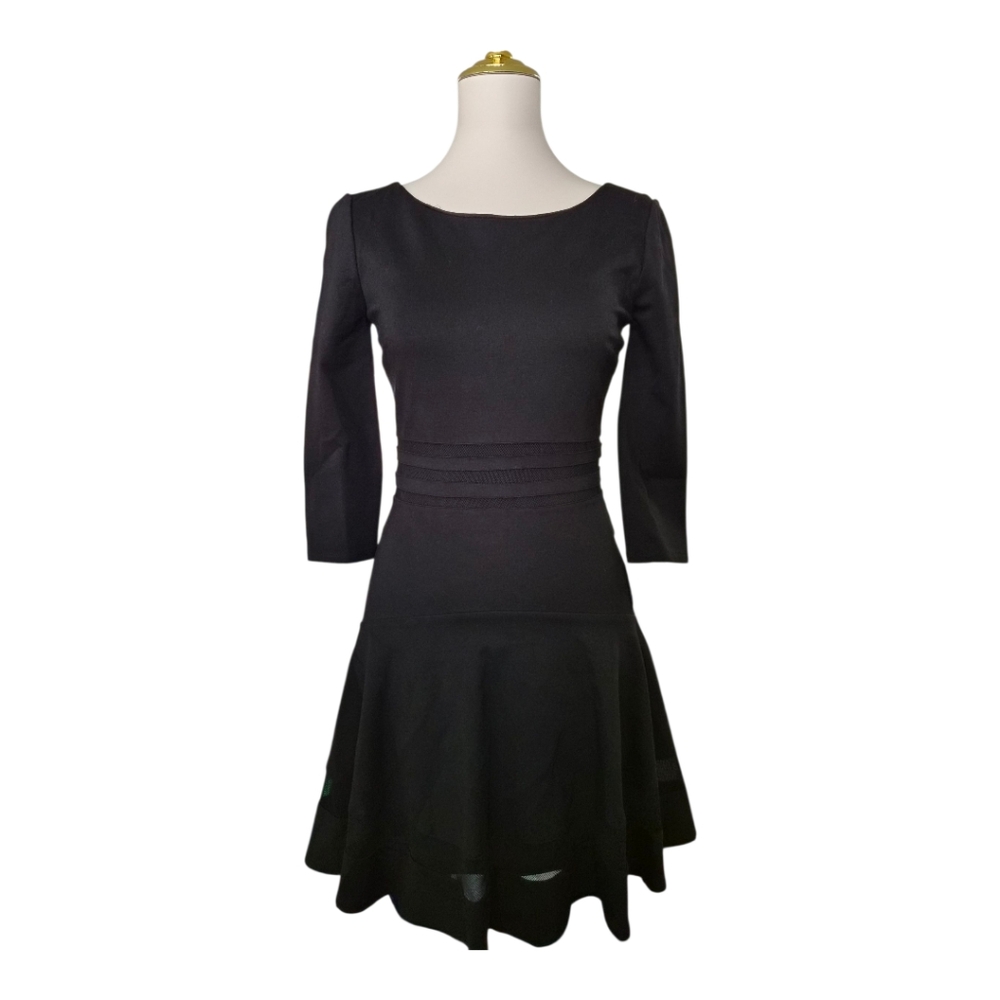Erin Fetherston Black Fit & Flare Dress Women’s Size 2 Nordstrom NWT 3/4 Sleeve